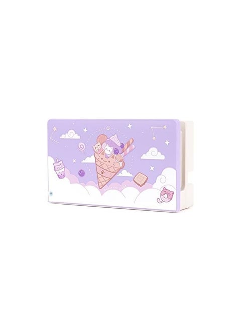 Anti Scratch Switch Dock Cover- Hard Faceplate Sleeve Pad for Switch Dock- DIY Replacement Shell Compatible with Nintendo Switch Dock(Ice Cream Cat) [video game] [video game]