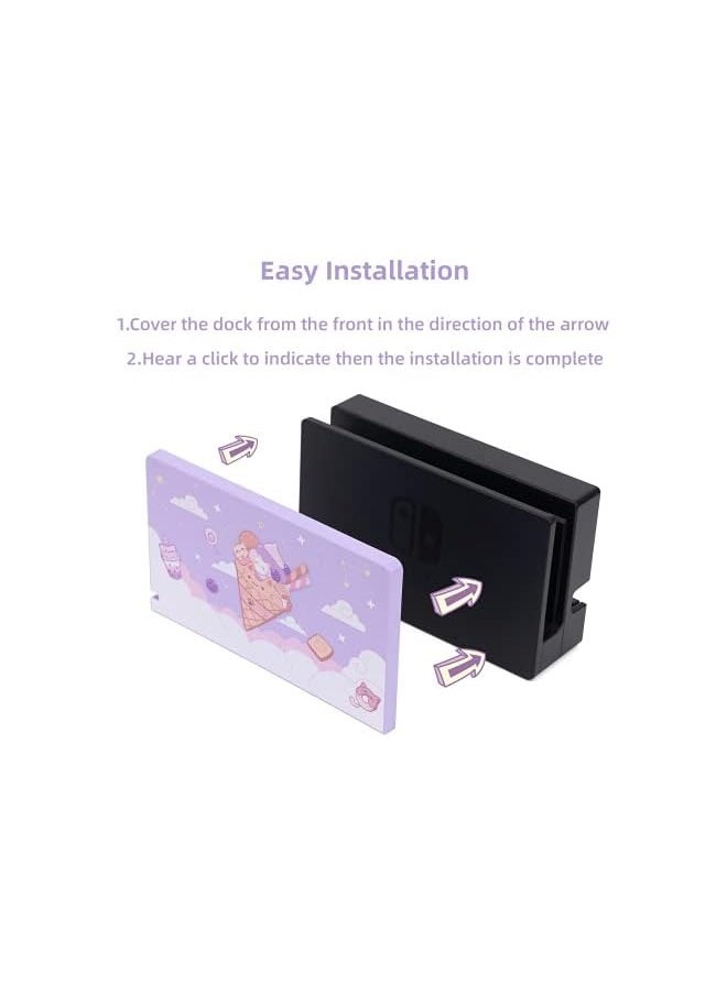 PROMASS - Anti Scratch Switch Dock Cover- Hard Faceplate Sleeve Pad for Switch Dock- DIY Replacement Shell Compatible with Nintendo Switch Dock(Ice Cream Cat) [video game] [video game] - Image 1