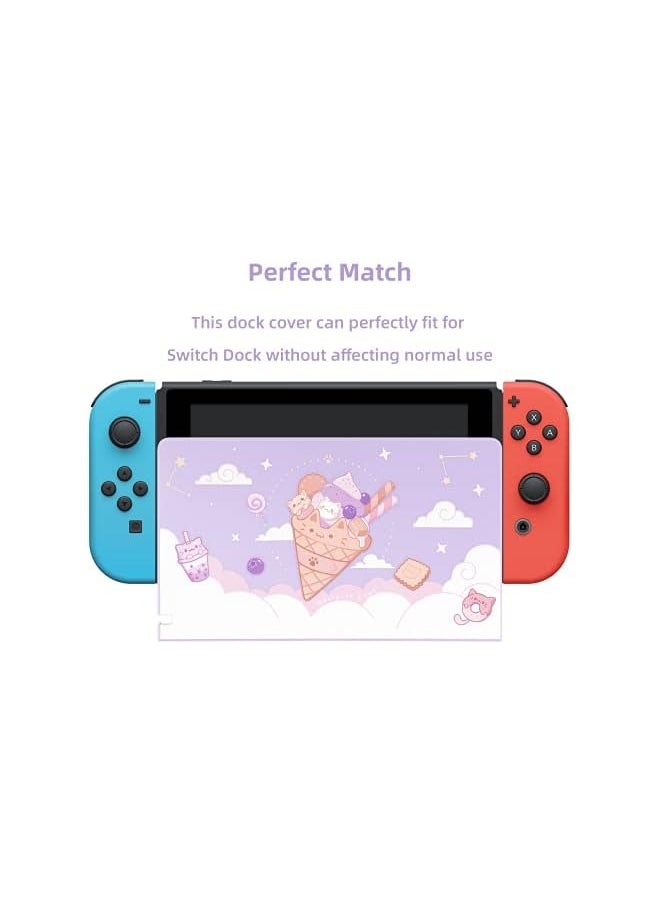 PROMASS - Anti Scratch Switch Dock Cover- Hard Faceplate Sleeve Pad for Switch Dock- DIY Replacement Shell Compatible with Nintendo Switch Dock(Ice Cream Cat) [video game] [video game] - Image 1