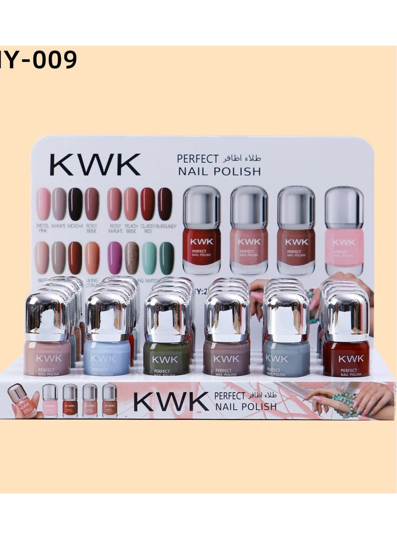 kwk Nail polish set contains 24 multi-colored pieces 