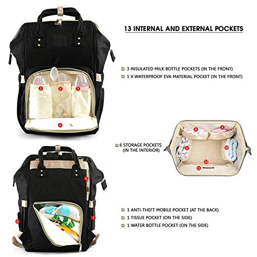 Crawl'in Multi Purpose Travel Outdoor Backpacks Motherly Baby Nappy Changing Diaper Bags Waterproof Backpacks - Image 2