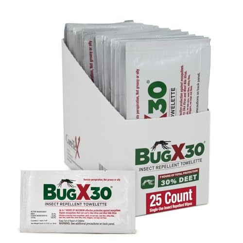 CoreTex Bug X 30 Mosquito, Tick, & Insect Repellent Wipes with 30% DEET - Pack of 25 Single-Use Bug Repellent Wipes for Up to 7 Hours of Reliable Protection Against 12 Types of Biting Insects - Image 1