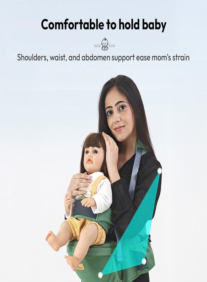 StarAndDaisy 4-in-1 Baby Carrier for 6 to 24 Months Baby/Kangaroo Bag with Comfortable Soft Hip Seat/Baby Carrier - 4 Carrying Positions with 2 Storage Pockets (3in1-Grey) - Image 3