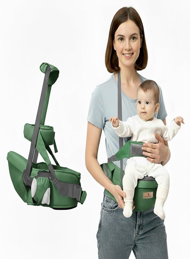StarAndDaisy 4-in-1 Baby Carrier for 6 to 24 Months Baby/Kangaroo Bag with Comfortable Soft Hip Seat/Baby Carrier - 4 Carrying Positions with 2 Storage Pockets (3in1-Grey) - Image 1