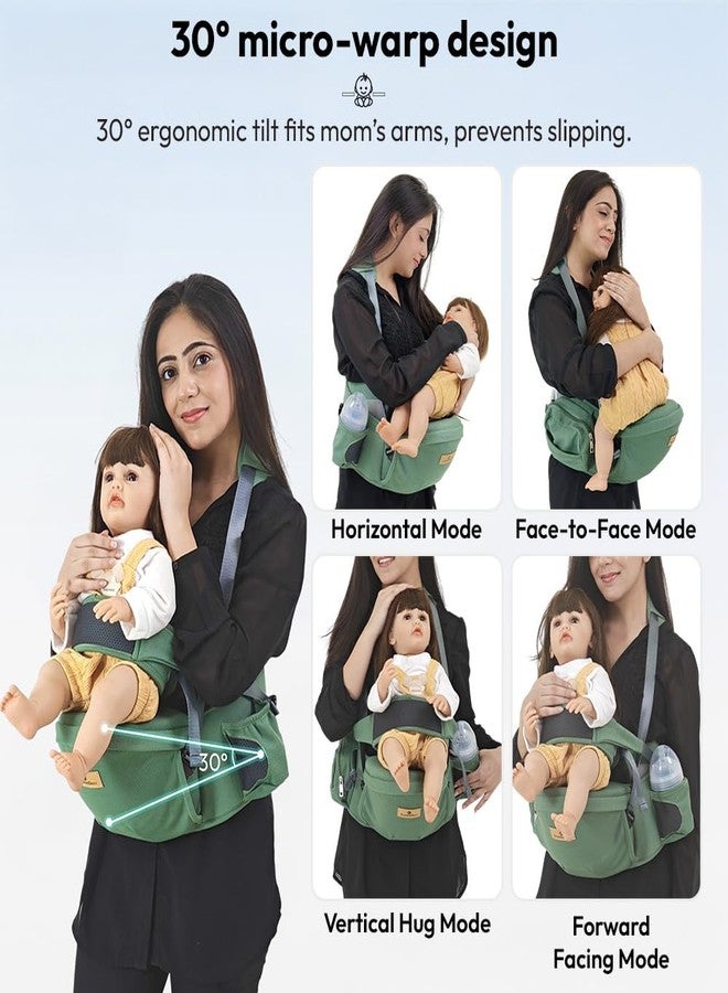 StarAndDaisy 4-in-1 Baby Carrier for 6 to 24 Months Baby/Kangaroo Bag with Comfortable Soft Hip Seat/Baby Carrier - 4 Carrying Positions with 2 Storage Pockets (3in1-Grey) - Image 5