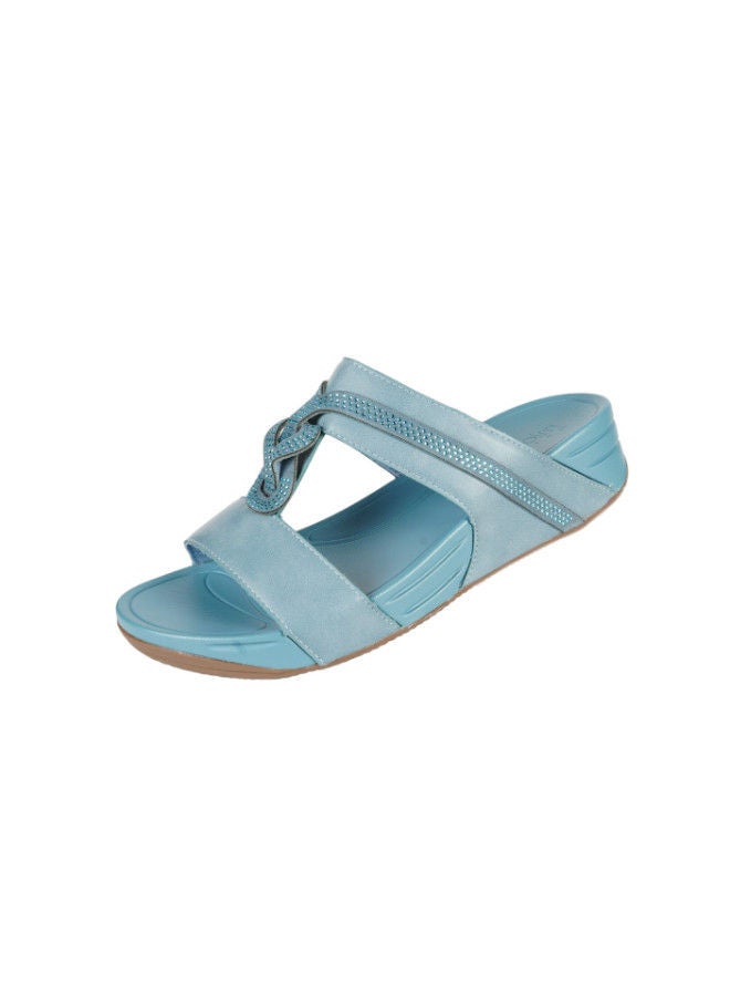 Michelle Morgan 092-2630 Michelle Morgan Ladies Wedge Sandals Blue 214RJ913 - Image 3