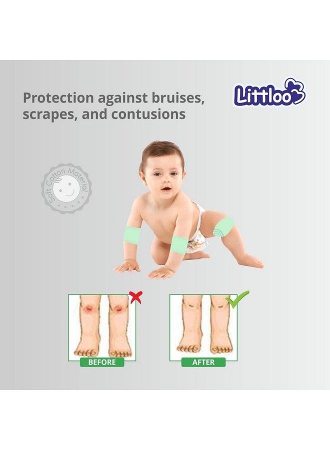 Littloo Baby Safety Protector Knee & Elbow Pads for Anti-Slip Crawling Experience Made with Soft Cotton Elastic and Stretchable, Provides Cushion & Knee Protection for Toddlers and Infants (Grey) - Image 4