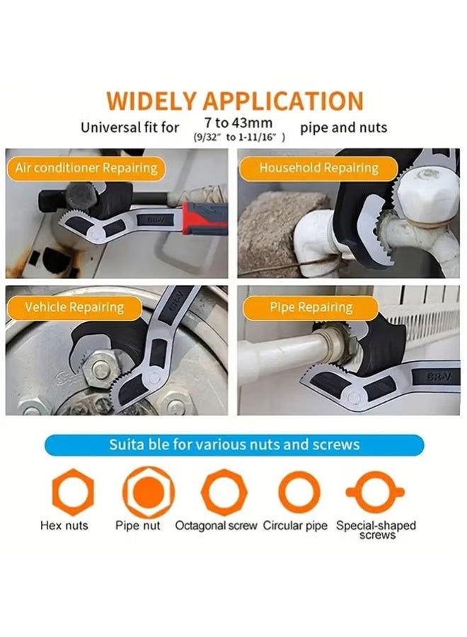 Multifunctional Adjustable Wrench, Automatic Size Adjustment Self-locking Wrench, Suitable for Pipeline Maintenance, Can Replace RatchetWrench, Pipe Clamp - Image 4