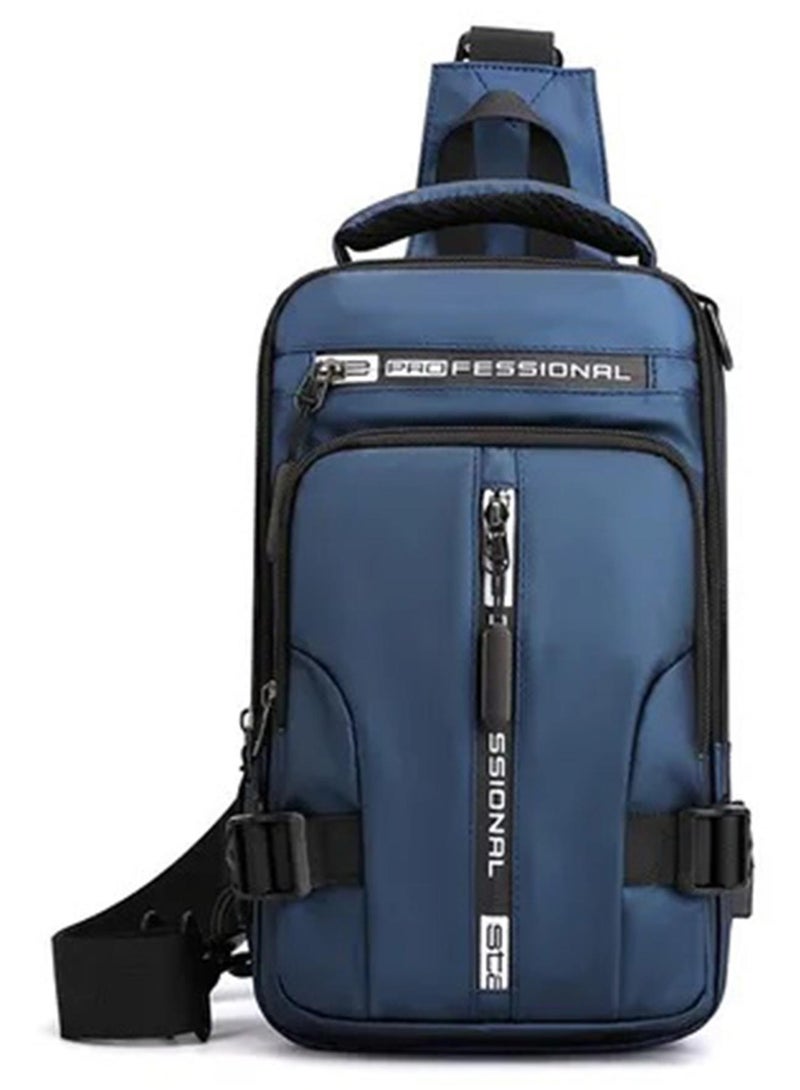 PROFESSIONAL Men's and Women's Shoulder and Chest Bag, Adjustable Crossbody Bag, Waterproof Backpack with USB Charging Port for Work, Travel, Cycling - Image 1