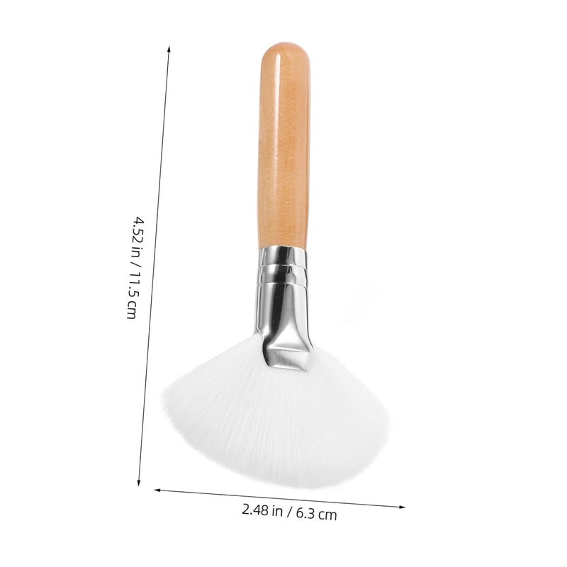 2Pcs Long Handle Fan Makeup Brush for Women Soft Synthetic Bristles for Powder Foundation Blush Concealer Multi Functional Cosmetic Applicator with Comfortable Durable Handle for - Image 2