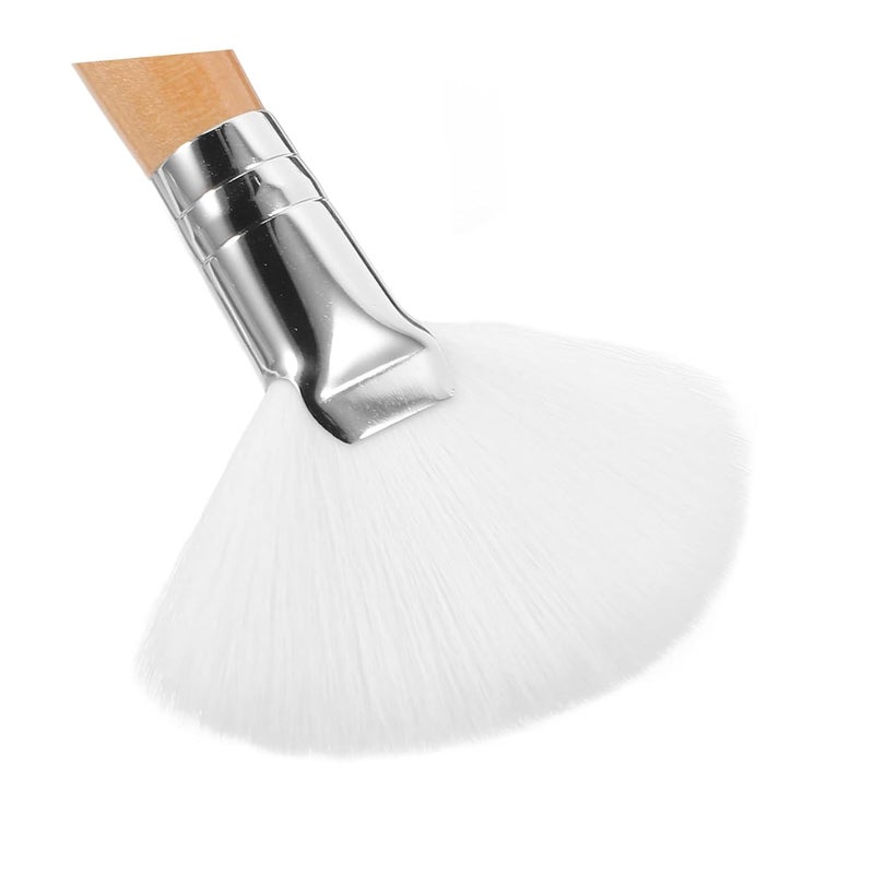 2Pcs Long Handle Fan Makeup Brush for Women Soft Synthetic Bristles for Powder Foundation Blush Concealer Multi Functional Cosmetic Applicator with Comfortable Durable Handle for - Image 3
