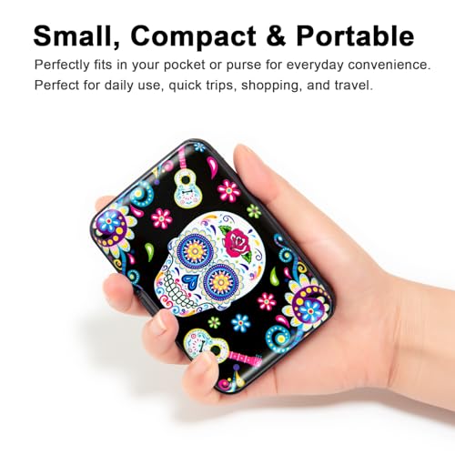 Kaabao Credit Card Holder Small RFID Blocking Wallet Business Metal Slim Mini Aluminum Hard Case for Women Men Gift (B Sugar Skull) - Image 2