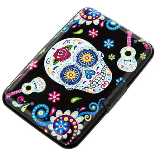 Kaabao Credit Card Holder Small RFID Blocking Wallet Business Metal Slim Mini Aluminum Hard Case for Women Men Gift (B Sugar Skull) - Image 1