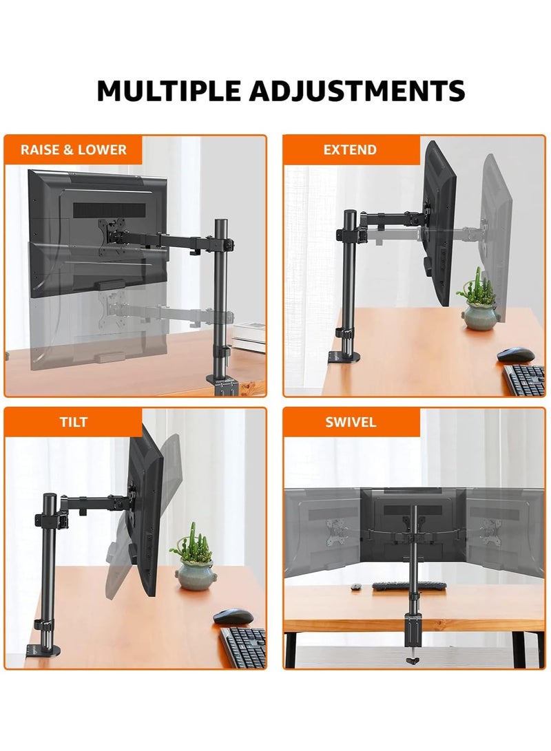 AROAQ Single Computer Monitor Stand – Height Adjustable Desk Arm Mount, Steel - Image 3