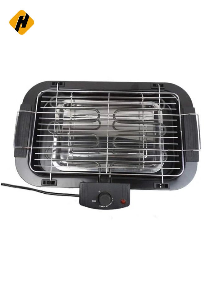 HuHa - Smokeless Indoor/Outdoor Electric Grill Portable Tabletop Grill Kitchen BBQ Grills Adjustable Temperature Control,Removable Water Filled Drip Tray,2000W,Black（EU Plug） - Image 1