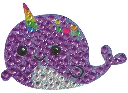 iscream Colorful 'Rainbows and Unicorns' Greeting Card with Removable Rhinestone Narwhal Decal and Envelope - Image 2