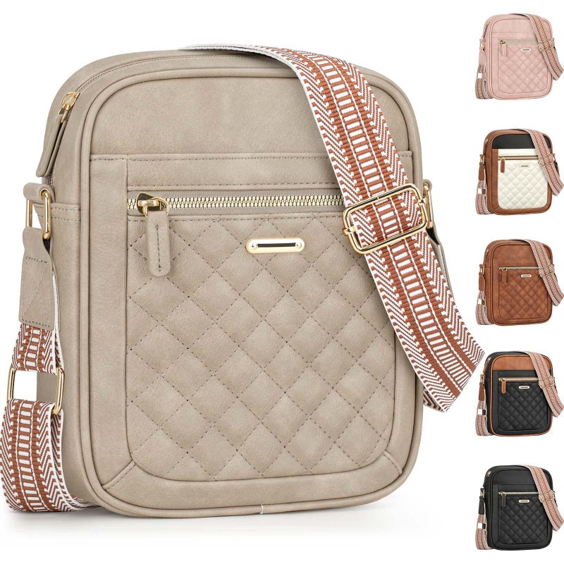 Capolo Crossbody Bags for Women Small Purses Handbag Trendy Cute Shoulder Bags with Adjustable Strap, Waterproof Quilted Vegan Leather Cross Body Bag for Travel & Everyday Useï¼ˆGrey - Image 1