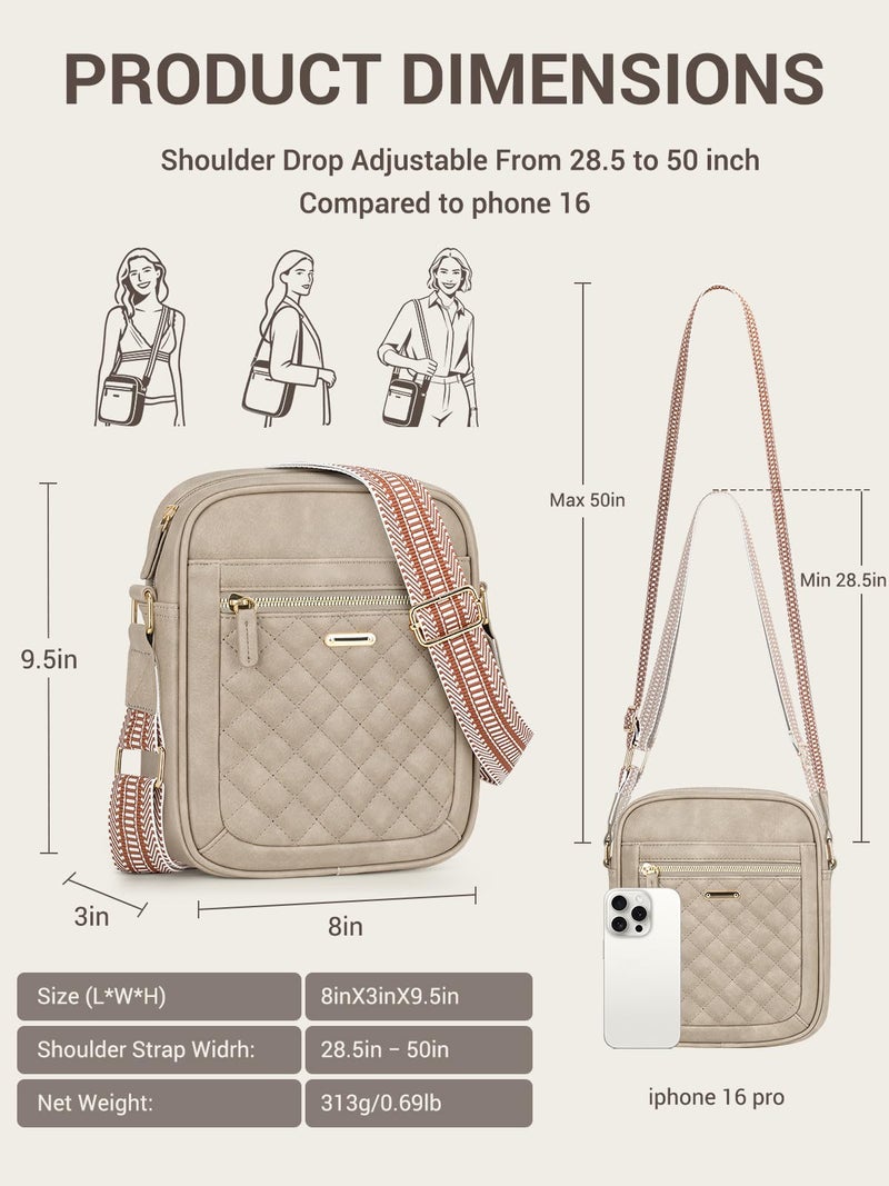 Capolo Crossbody Bags for Women Small Purses Handbag Trendy Cute Shoulder Bags with Adjustable Strap, Waterproof Quilted Vegan Leather Cross Body Bag for Travel & Everyday Useï¼ˆGrey - Image 3