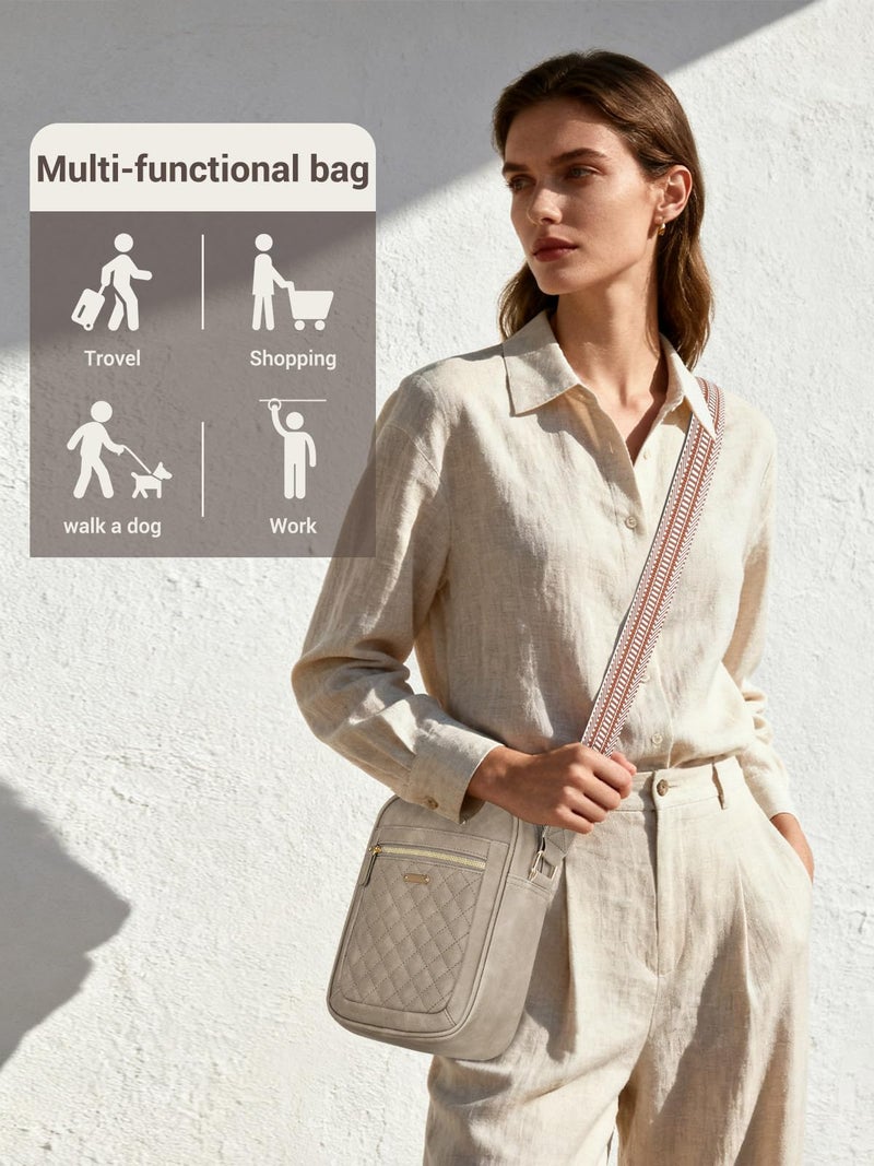 Capolo Crossbody Bags for Women Small Purses Handbag Trendy Cute Shoulder Bags with Adjustable Strap, Waterproof Quilted Vegan Leather Cross Body Bag for Travel & Everyday Useï¼ˆGrey - Image 2