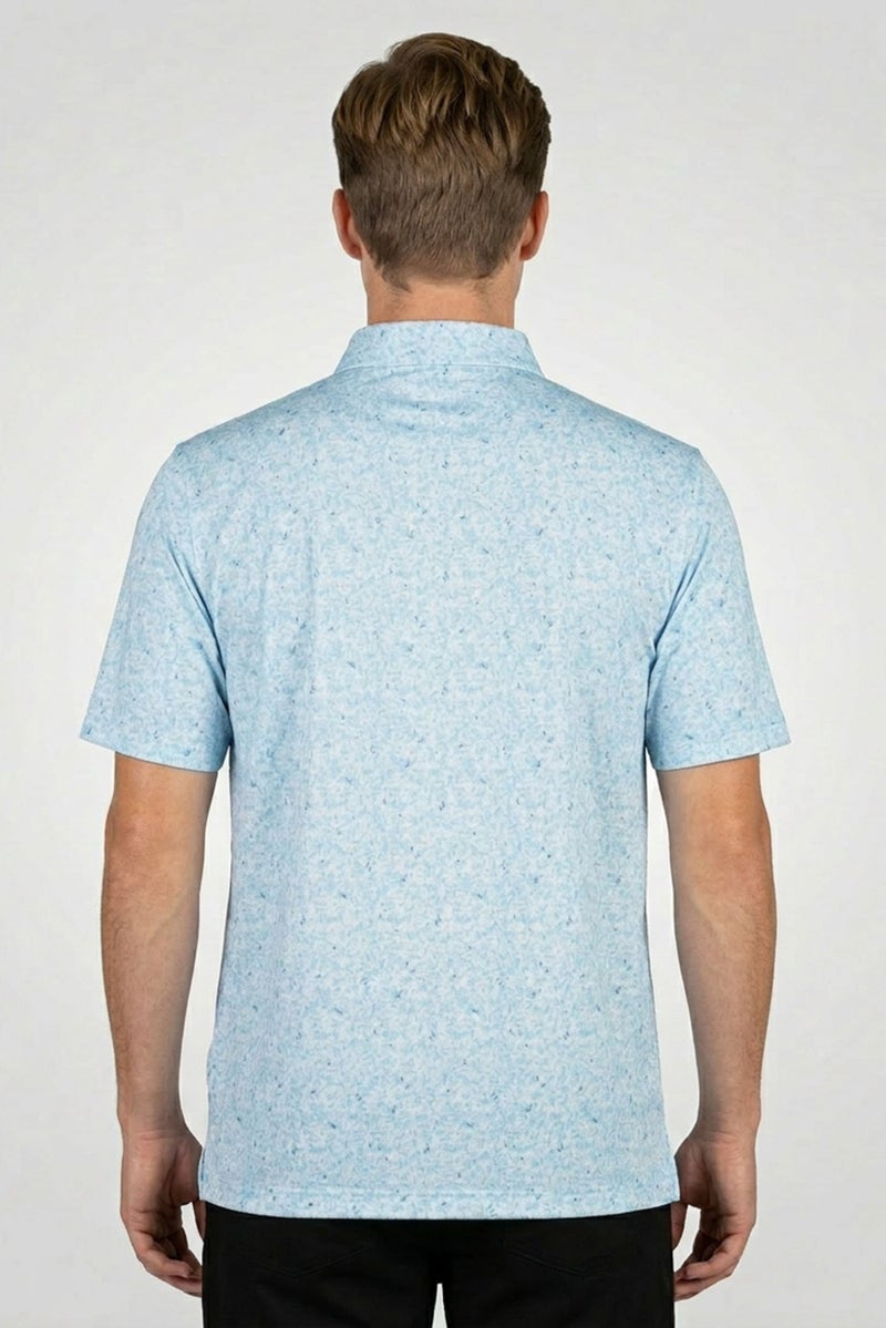 Greg Norman Men Sportswear Fit Short Sleeves Training Polo Shirt, Light Blue - Image 4