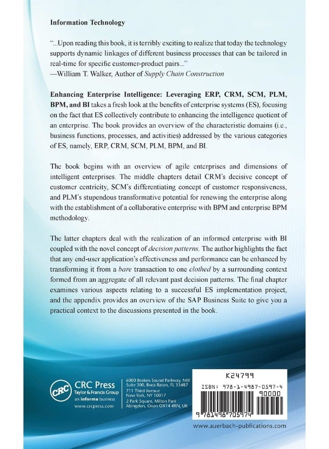 CRC Press Enhancing Enterprise Intelligence: Leveraging ERP, CRM, SCM, PLM, BPM, and BI  - Image 2