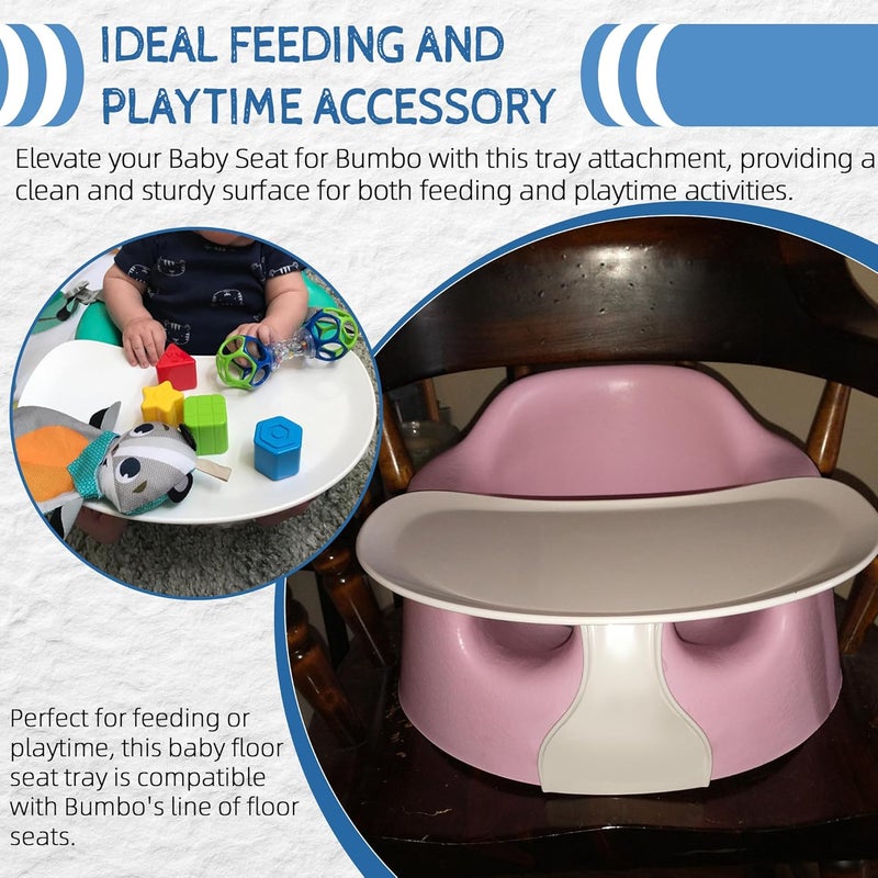 LuQiBabe Baby Booster Seat Tray Attachment Only Compatible with Bumbo Baby Infant Toddler Floor Seat Feeding Tray for Boys and Girls 3 to 12 Months  White - Image 4