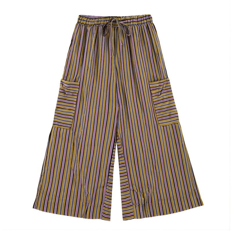 Women Striped Versatile High Matchability Pair With All Tops And Shoes Casual Pants Trousers S Blue - Image 5
