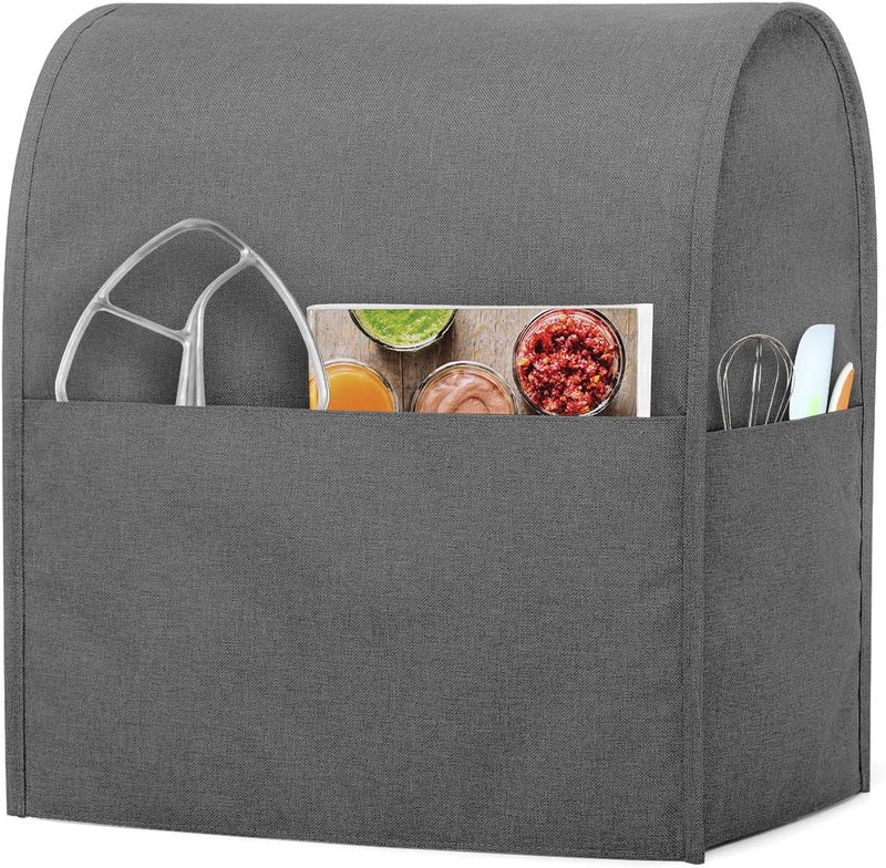 LUXJA Dust Cover Compatible with 6-8 Quart Stand Mixer, Cloth Cover with Pockets for Stand Mixer and Extra Accessories (Compatible with 6-8 Quart Stand Mixer), Gray All space matching look - Image 2
