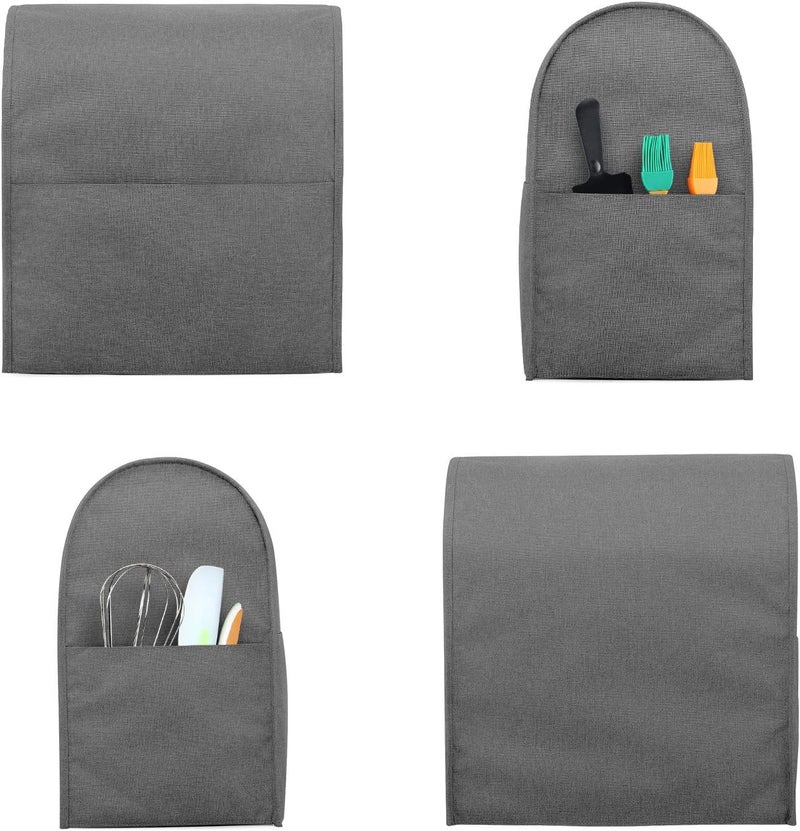 LUXJA Dust Cover Compatible with 6-8 Quart Stand Mixer, Cloth Cover with Pockets for Stand Mixer and Extra Accessories (Compatible with 6-8 Quart Stand Mixer), Gray All space matching look - Image 3