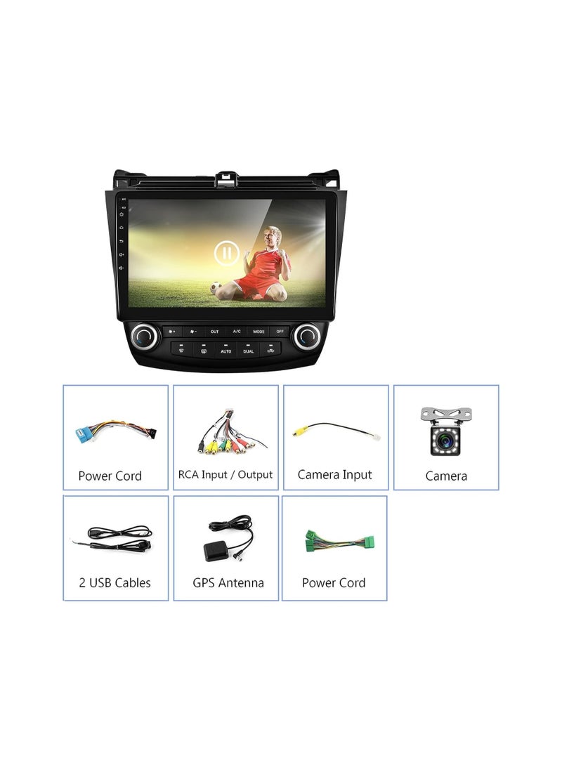 SHEZA STAR - Android Car Stereo for Honda Accord 2003 2004 2005 2006 2007 4GB RAM 64GB ROM Support Apple Carplay, Mirror-Link Wi-Fi BT, Radio GPS Navigation, 10 Inch IPS Touch Screen with Backup Camera Included - Image 1