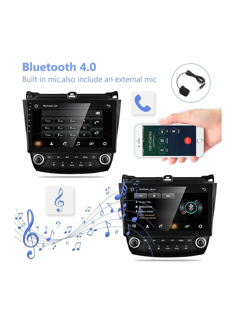 SHEZA STAR - Android Car Stereo for Honda Accord 2003 2004 2005 2006 2007 4GB RAM 64GB ROM Support Apple Carplay, Mirror-Link Wi-Fi BT, Radio GPS Navigation, 10 Inch IPS Touch Screen with Backup Camera Included - Image 1