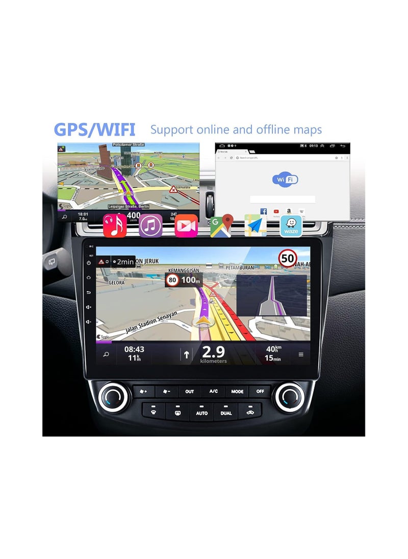 SHEZA STAR - Android Car Stereo for Honda Accord 2003 2004 2005 2006 2007 4GB RAM 64GB ROM Support Apple Carplay, Mirror-Link Wi-Fi BT, Radio GPS Navigation, 10 Inch IPS Touch Screen with Backup Camera Included - Image 1