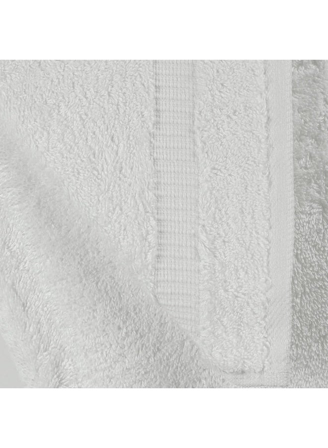 Towel Bazaar Luxury Hotel And Spa Quality Dobby Border 100% Turkish Cotton Eco-Friendly And Highly Absorbent Towel Set (Set Of 8, White) - Image 1
