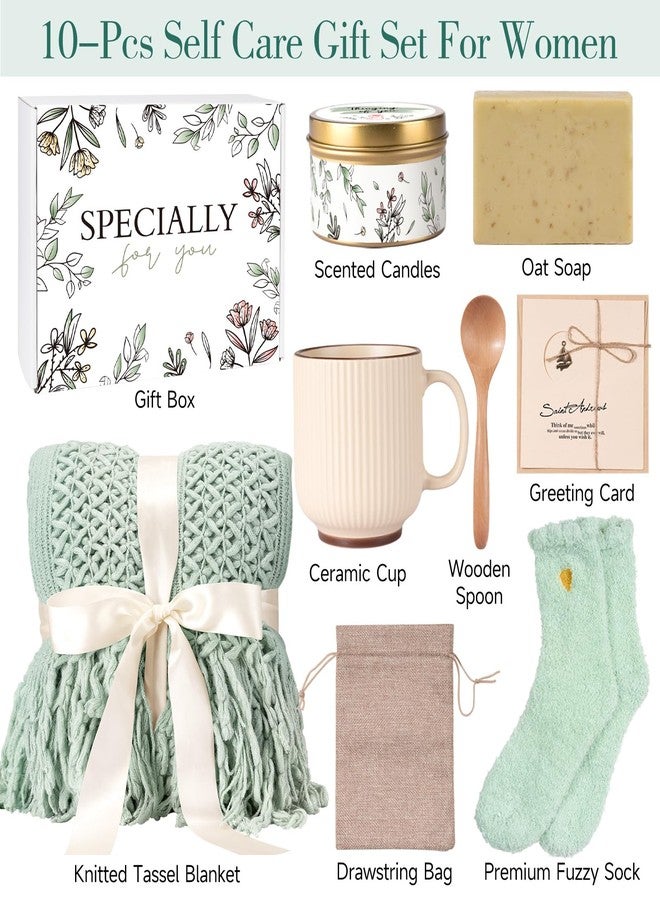 GiftPeak Get Well Soon Gifts for Women, Self Care Gifts for Women After Surgery, Birthday Box, Thinking of You Gift Basket Package Relaxing Spa Set, Feel Better Relaxing Encouraging Gift Box (Sage Green) - Image 2