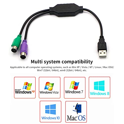 DaFuRui PS/2 to USB Adapter Cable, 4Pack PS2 Female to USB Male Converter Connector Adapter for PC Keyboard - Image 4