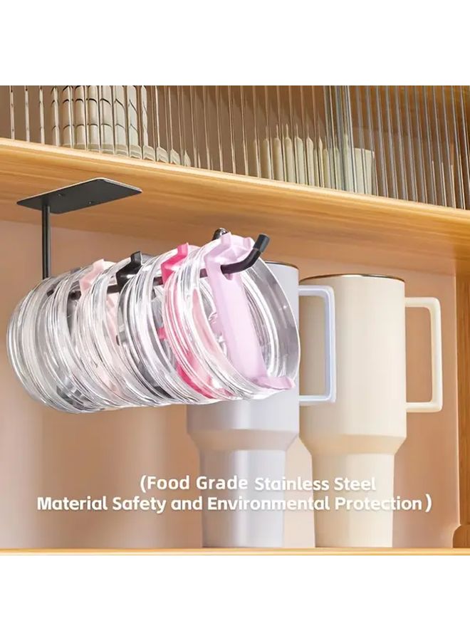 Black Wall Mounted Tissue Holder With Hooks Stainless Steel Space Saving For Kitchen Bathroom - Image 4