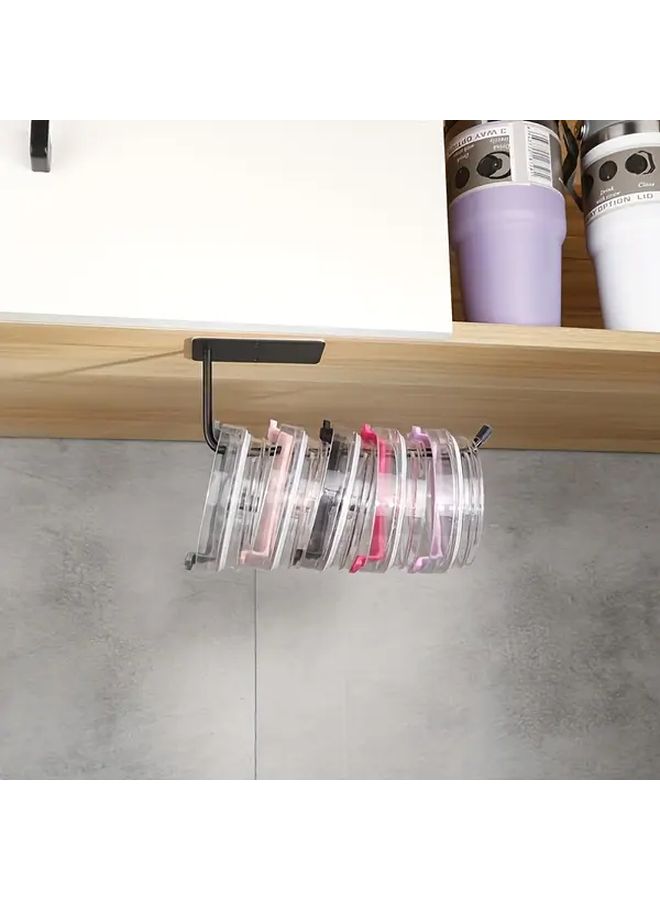 Black Wall Mounted Tissue Holder With Hooks Stainless Steel Space Saving For Kitchen Bathroom - Image 5