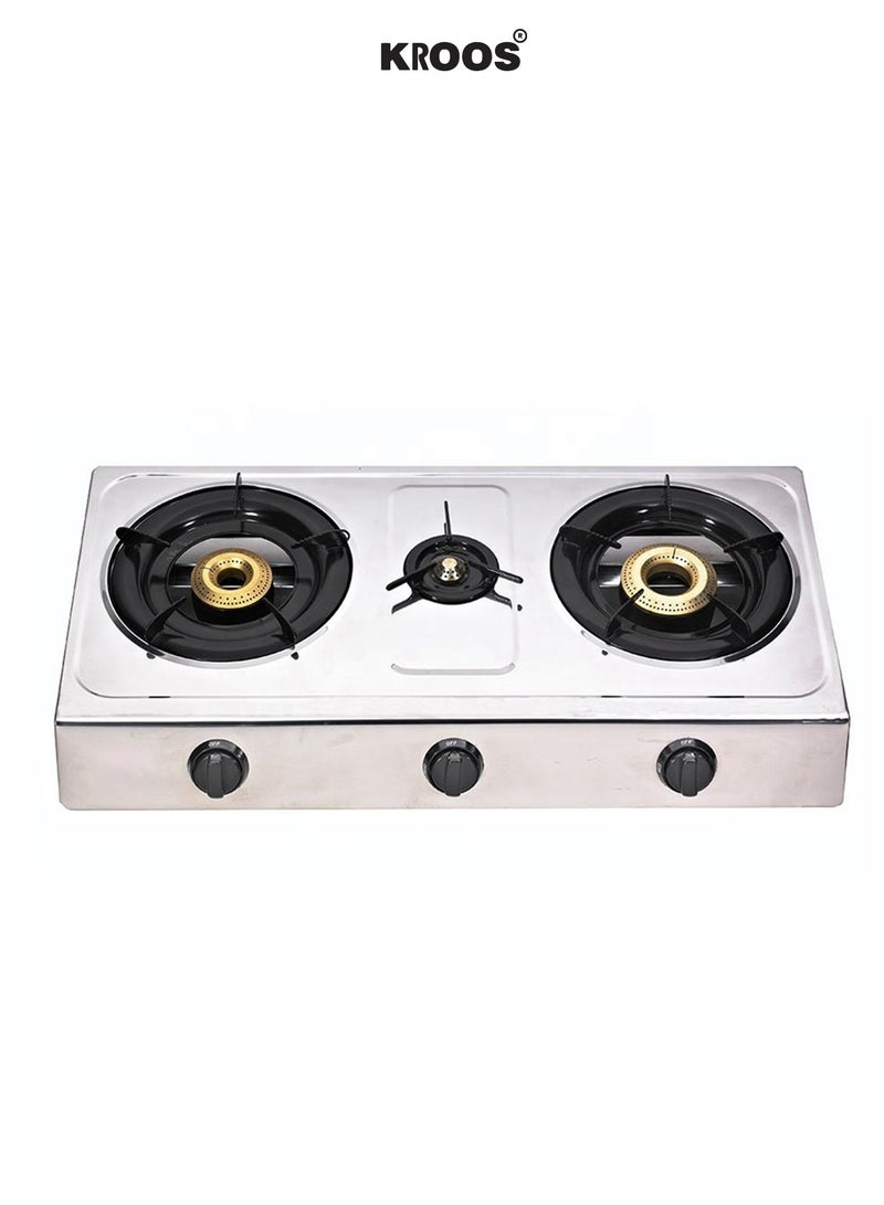 KROOS Three-burner steel gas stove KR-5784