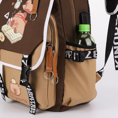 Lushandy Capybara Backpack, Cute Capibara Backpacks Kawaii Kapibara Stuff Large Cartoon Capybara Bag Ita Bag - Image 3