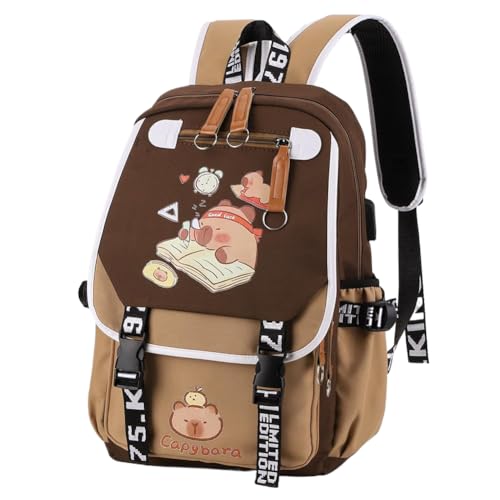 Lushandy Capybara Backpack, Cute Capibara Backpacks Kawaii Kapibara Stuff Large Cartoon Capybara Bag Ita Bag - Image 1