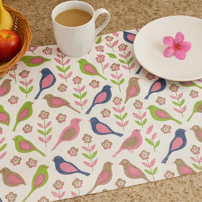 CRAZYWEAVES Premium Cotton Napkins | Bird Paradise Print – Dining & Kitchen Cloth Towels for Home and Resturant | Bird Print Cotton Towels for Kids, School Launch Towels for Daily Use - Image 4