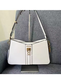 White Women's Hardware Hanging Decoration Zipper Shoulder Bag Handbag 30cm * 18.5cm * 8cm - pzsku/ZB9E3BE5D2E7E00016D02Z/45/_/1724490126/08d212ee-4d60-45ef-89e6-bce296188930