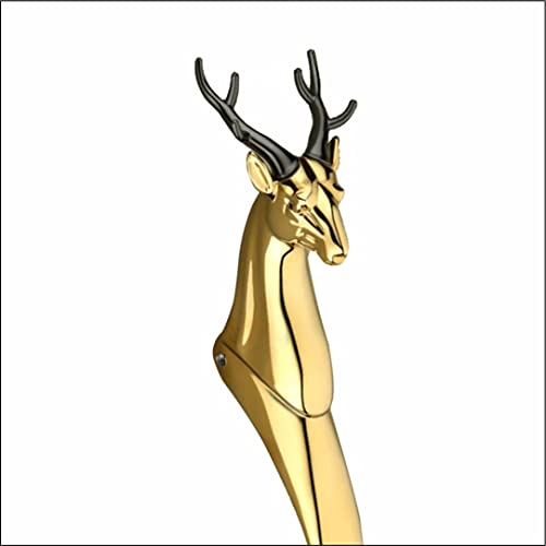 GLOXY ENTERPRISE Aluminium 12 Inch Brass Deer Shape Curved Main Door Handle Decorative Push & Pull Door Handle Vintage Classy Look for Glass and Wooden Door (Pack of 1, Gold Color) - Image 3