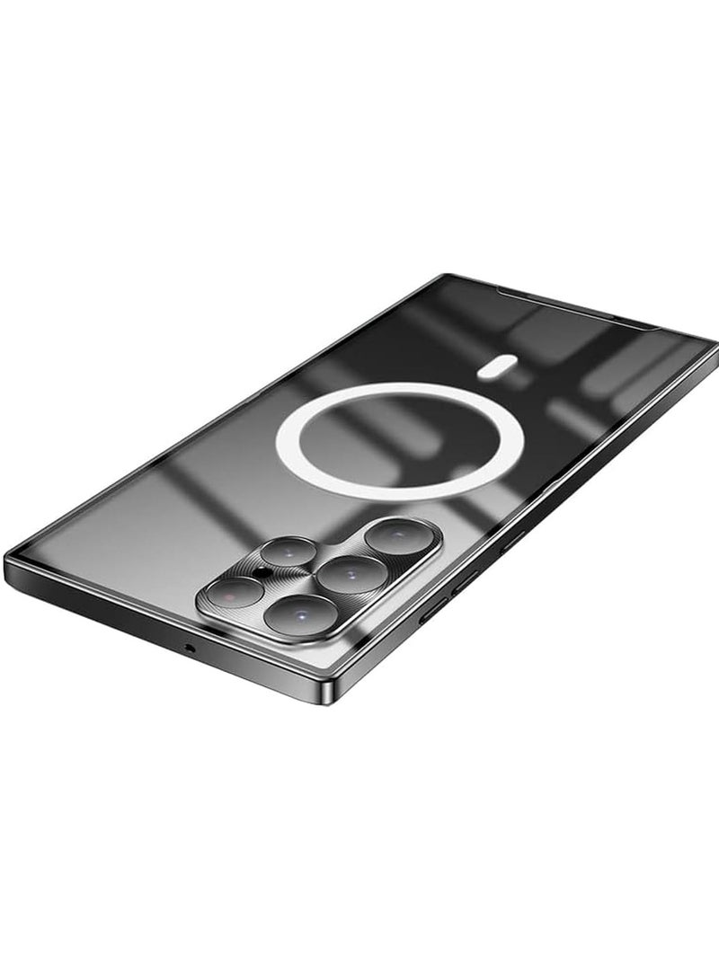 AROAQ Case for Samsung Galaxy S24 Ultra, Aluminum Magnetic Support Wireless Charging,Compatible with Magsafe, Metal Camera Protection Matte Cover - Image 2