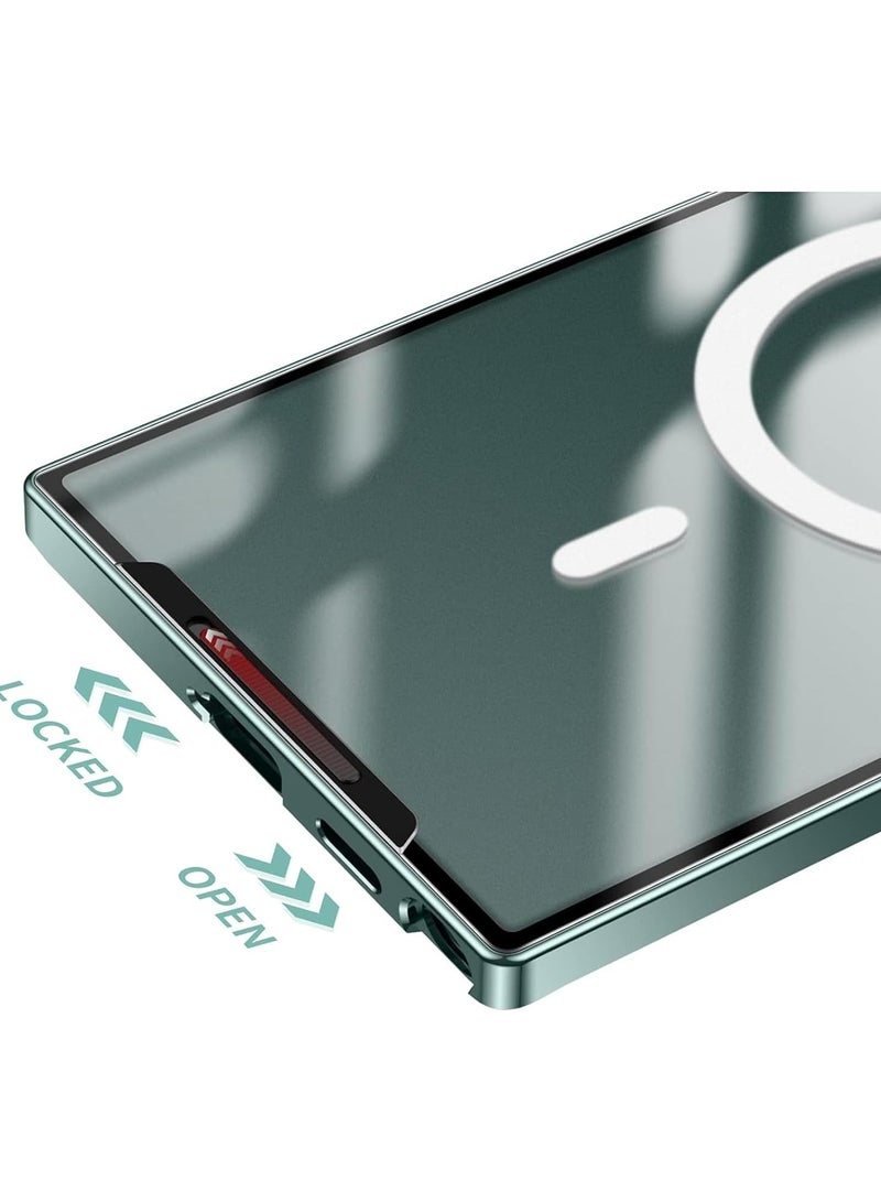 AROAQ Case for Samsung Galaxy S24 Ultra, Aluminum Magnetic Support Wireless Charging,Compatible with Magsafe, Metal Camera Protection Matte Cover - Image 4