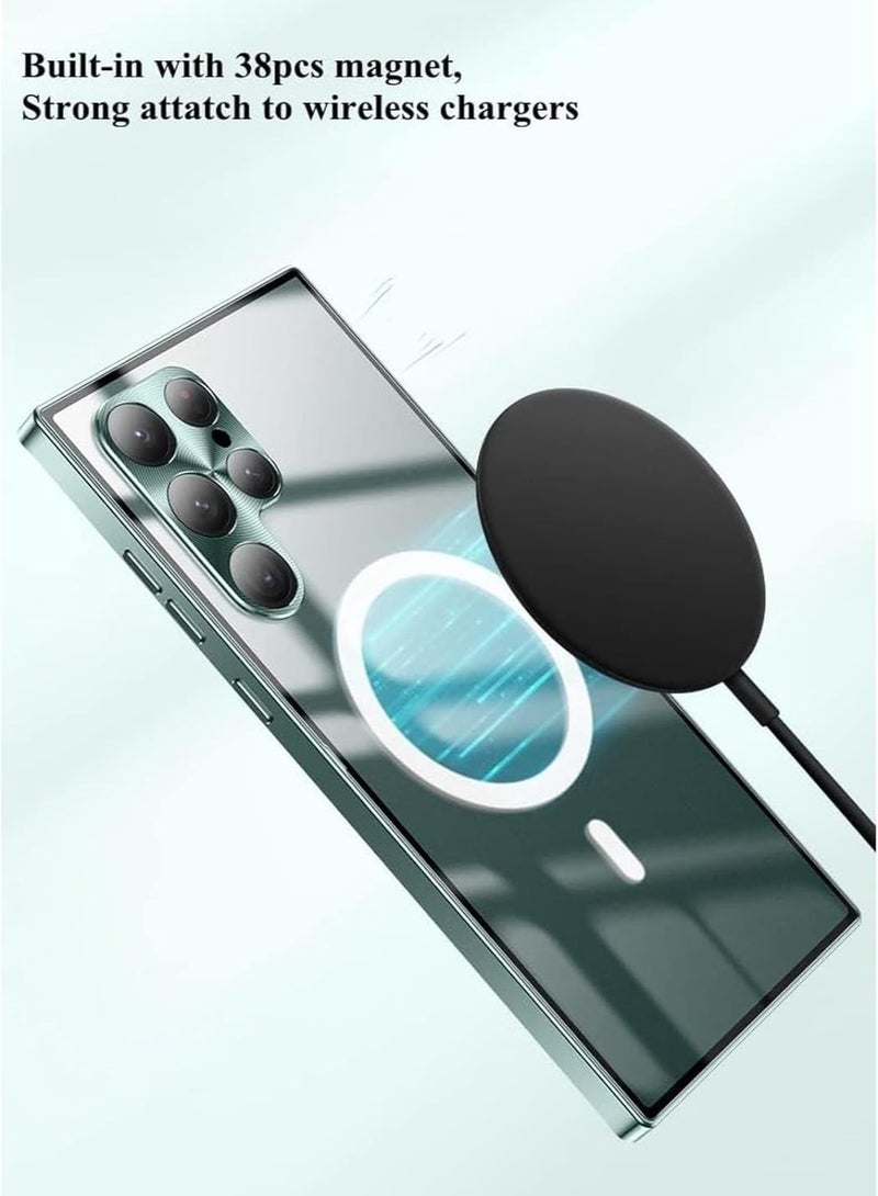 AROAQ Case for Samsung Galaxy S24 Ultra, Aluminum Magnetic Support Wireless Charging,Compatible with Magsafe, Metal Camera Protection Matte Cover - Image 5