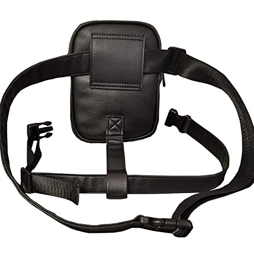 Larswon Leg Harness Bag for Women - Synthetic Leather Thigh Pouch Hip Fanny Pack Black - Image 4