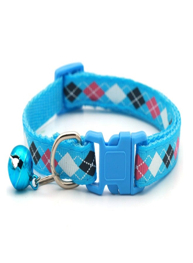 Litvibes Cat & Puppy Collar with Bell,Kitten & Small Dogs Soft Adjustable,Safe,Solid & Protective Breakaway for Cats & Puppies,Cute Kitty Neckband with Diamond Print-(Blue,Yellow,Red) - Image 3