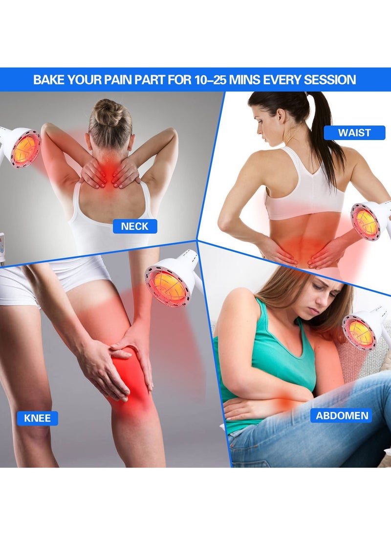 XiuWoo - Infrared Light Red Heat lamp Physical Therapy Light 275W Near Red Infrared Heat Lamp for Relieve Joint Pain and Muscle Ache - Image 1