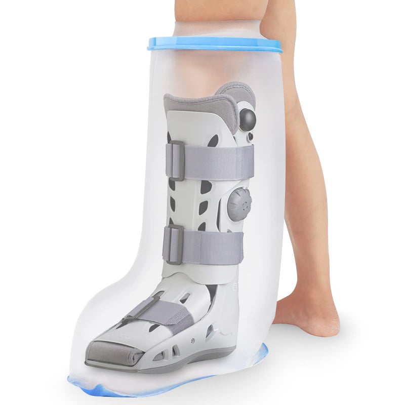 Qinaoco Waterproof Extra Wide Leg Cast Cover for Shower Adults, Extra Large Half Leg Shower Cover with Non-Slip Bottom, Watertight Foot Protector for Plus Size Adults Surgery Shower Boot - Image 1